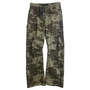 Lioness Miami Vice Camo Cargo Pants Womens Size 4 Olive Relaxed Baggy 30" NWT